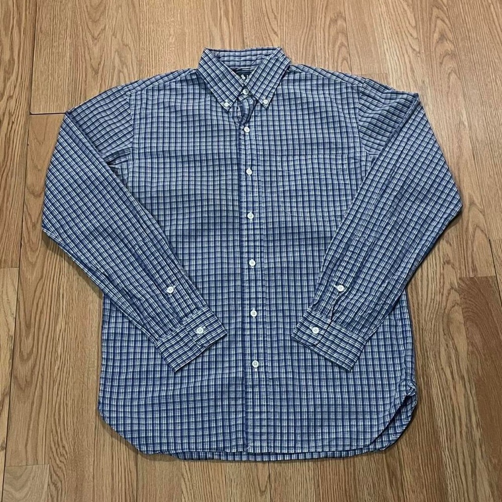 Polo Ralph Lauren Mens Small Long Sleeve Button Down Dress Shirt Blue Custom Fit
